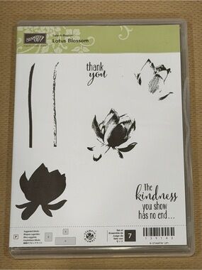 Stampin' Up! Lotus Blossom Stamp Set - Black and Olive